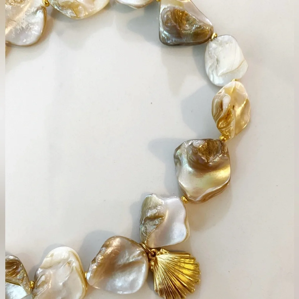 Free People Natural Beaded Shell Necklace